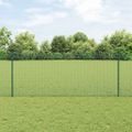 vidaXL Zvarené pletivo s podperami 50 x 1 m PVC potiahnutá oceľ Zelená