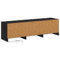vidaXL TV skriňa s LED Čierny Dub 140 x 34 x 40 cm Konštruované drevo