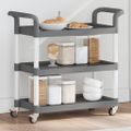 vidaXL Vozík s 3 poschodiami sivý 77x34x72 cm hliník