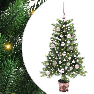 vidaXL Vianočný stromček s 150 LED-i so stojanom Zelená 90 cm PE