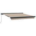 vidaXL Sklopná markíza Béžová 350 x 250 cm Plátno a hliník