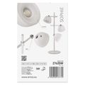 LED stolná lampa SOPHIE, dobíjacia, biela