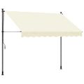 vidaXL Zaťahovacia markíza krémová 300x150 cm látka a oceľ