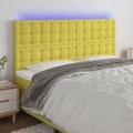 vidaXL Čelo postele s LED zelené 180x5x118/128 cm látka