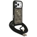 Guess 4G Big Logo Cord Stap Crossbody case for iPhone 17 Pro brown