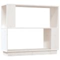vidaXL Knižnica/deliaca stena biela 80x25x70 cm masívna borovica