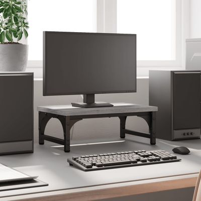 vidaXL Stojan na monitor sivý sonoma 37x23x14 cm kompozitné drevo