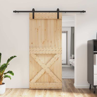 vidaXL Posuvné dvere Prírodná a čierna 90 x 210 cm