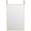 vidaXL Zrkadlo na dvere zlaté 40x60 cm sklo a hliník