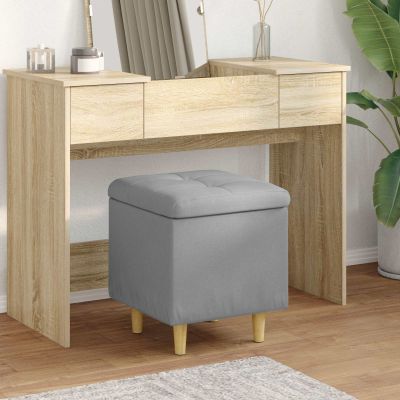 vidaXL Ottoman s Úložným Priestorom Svetlosivá 40 x 40 x 45 cm látka