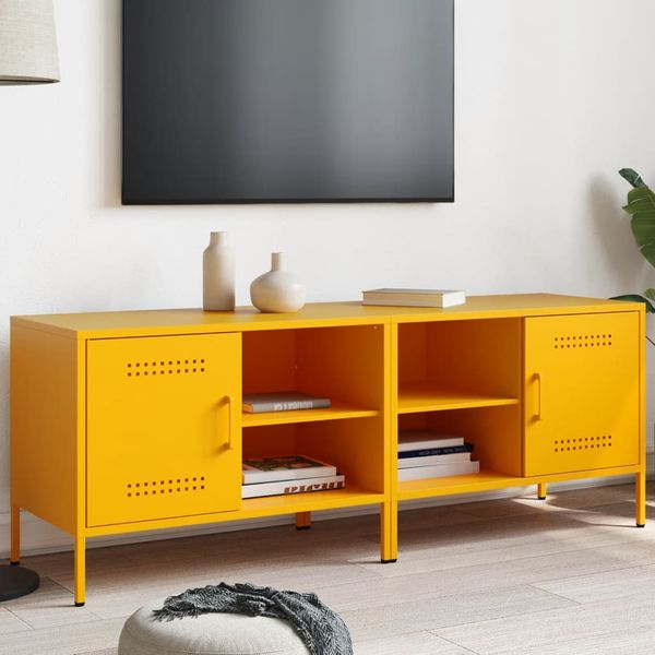 vidaXL TV skrinky 2 ks horčicovo-žlté 68x39x50,5 cm oceľ