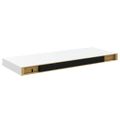vidaXL Plávajúce nástenné police 2 ks, lesklé biele 60x23,5x3,8cm, MDF