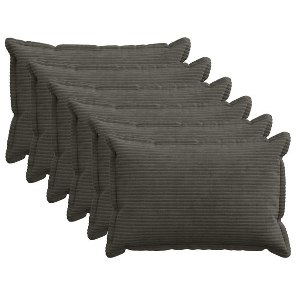 vidaXL Poťah na podložku 6 ks HOUTEN Antracitová 40 x 60 cm manšestr