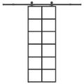 vidaXL Posuvné dvere s kovaním 76x205 cm ESG sklo a hliník