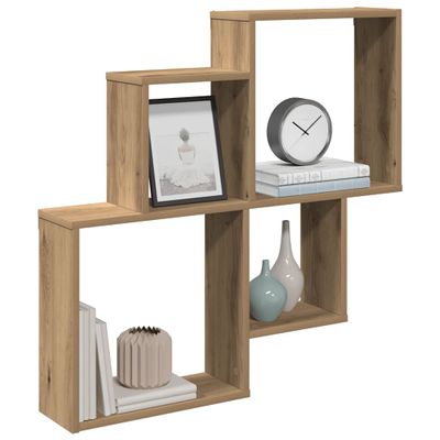 vidaXL Nástenná polička Artisan Dub 80x15x78,5 cm Konštrukčné drevo