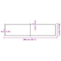 vidaXL Stolová doska 200x50x(2-6) cm, neošetrený dubový masív