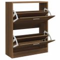 vidaXL Botník hnedý dub 63x24x81 cm spracované drevo