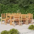 vidaXL Záhradné stoličky 8 ks teak z masívneho dreva