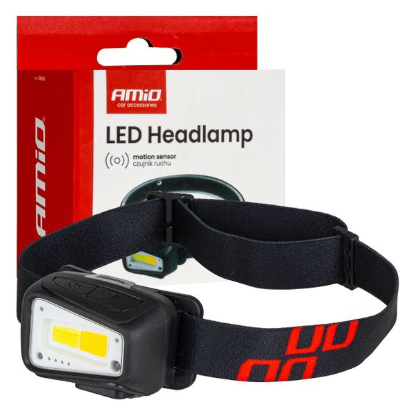 Čelovka LED COB 1800mAh (BATT) AMiO-04666