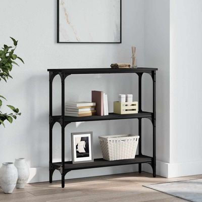vidaXL Konzolový stolík čierny 75x22,5x75 cm kompozitné drevo