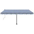 vidaXL Samostatne stojaca automatická markíza 450x350 cm modro-biela