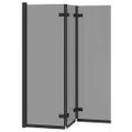 vidaXL Skladací sprchový kút Čierna 130 x 138 cm ESG sklo a hliník