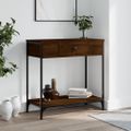 vidaXL Konzolový stolík hnedý dub 75 x 34,5 x 75 cm kompozitné drevo