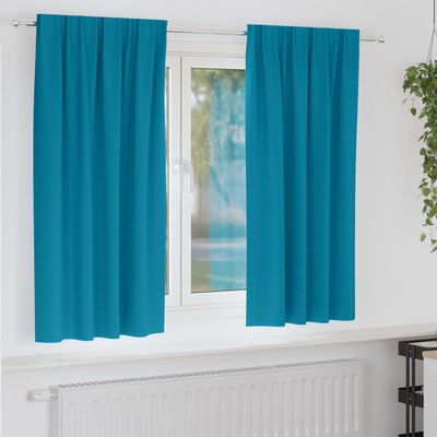 vidaXL Záclony na zatemnenie s krúžkami 2 pcs Tyrkysová 175 x 140 cm