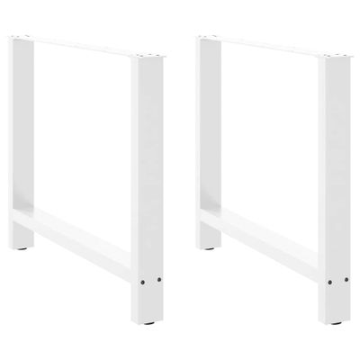 vidaXL Nohy k jedálenskému stolu, biele, 2 ks, 100 x (72-73) cm, oceľové