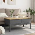 vidaXL Konferenčný stolík FLORO sivý 99x55,5x45 cm masívna borovica
