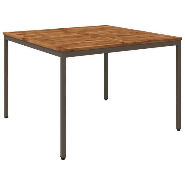 vidaXL Záhradný jedálenský stôl Prírodná a kávová 110 x 108,5 x 75 cm