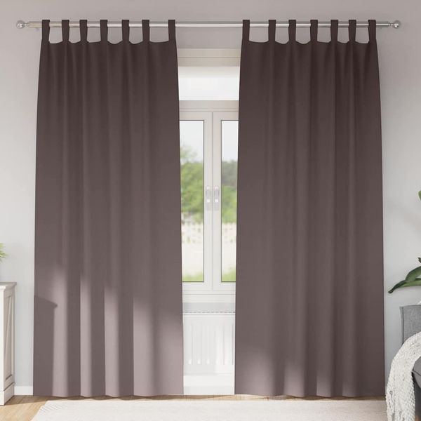 vidaXL Záclony na zatemnenie s krúžkami 2 pcs Tmavohnedá 260 x 140 cm