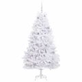 vidaXL Umelý Sklápací Vianočný Stromček Biela 180 cm PVC a oceľ