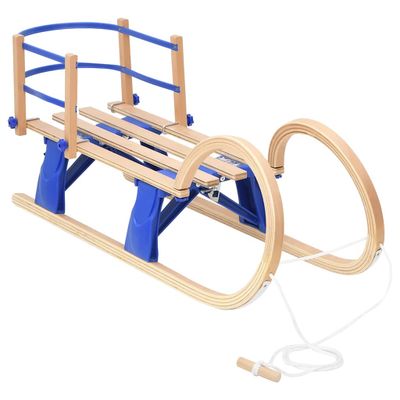 vidaXL Skladacie sánky s operadlom 110 cm preglejka