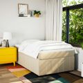 vidaXL Boxspring posteľ s matracom krémová 120x190 cm látka