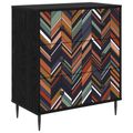 vidaXL Příborník OMMEN Geometrický vzor 66 x 36,5 x 76 cm Čierny dub