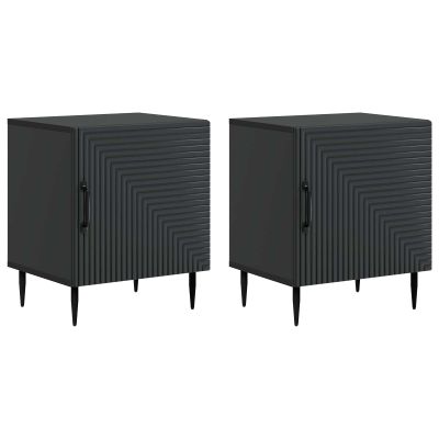 vidaXL Nočný stolík 2 pcs Čierna 43 x 34,5 x 50 cm Kompozitné drevo