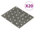 vidaXL Dierované plechy 20 ks 2 mm 120x100 mm pozinkovaná oceľ
