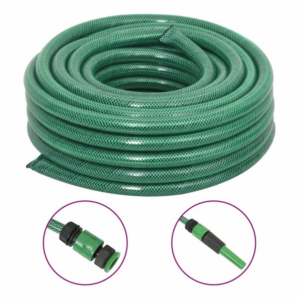 vidaXL Záhradná hadica so sadou armatúr, zelená 0,75" 30 m, PVC