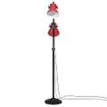 vidaXL Podlahová lampa 25 W šmuhovaná červená 25x25x90/140 cm E27