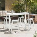 vidaXL Záhradný bar set 4 ks Biela HDPE