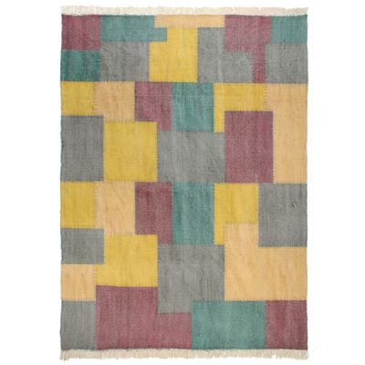 vidaXL Ručne tkaný koberec Kilim, bavlna 200x290 cm, potlač, farebný