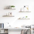 vidaXL Plávajúce nástenné police 4 ks, dubové 80x23,5x3,8 cm, MDF