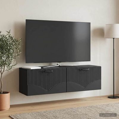 vidaXL Nástenná TV skrinka Čierna 98 x 31 x 30 cm Kompozitné drevo