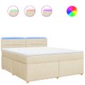 vidaXL Posteľný rám boxspring s matracom krémový 180x200 cm látka