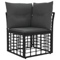 vidaXL Súprava záhradných pohoviek 12 ks Čierna a tmavošedá polyratan