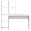 vidaXL Stôl s poličkou Biela 138,5 x 55 x 143 cm Kompozitné drevo