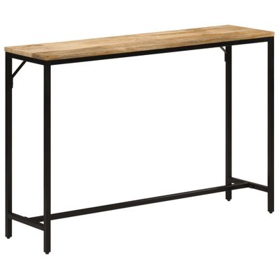 vidaXL Konzolový stolík 110x55x75 cm, surový mangový masív a železo