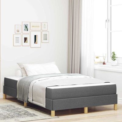 vidaXL Posteľ s pružinovým rámom Tmavo šedá 120 x 190 cm látka