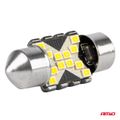 LED žiarovky CANBUS 12SMD Festoon C5W 2016 31mm White 12/24V AMiO-04235